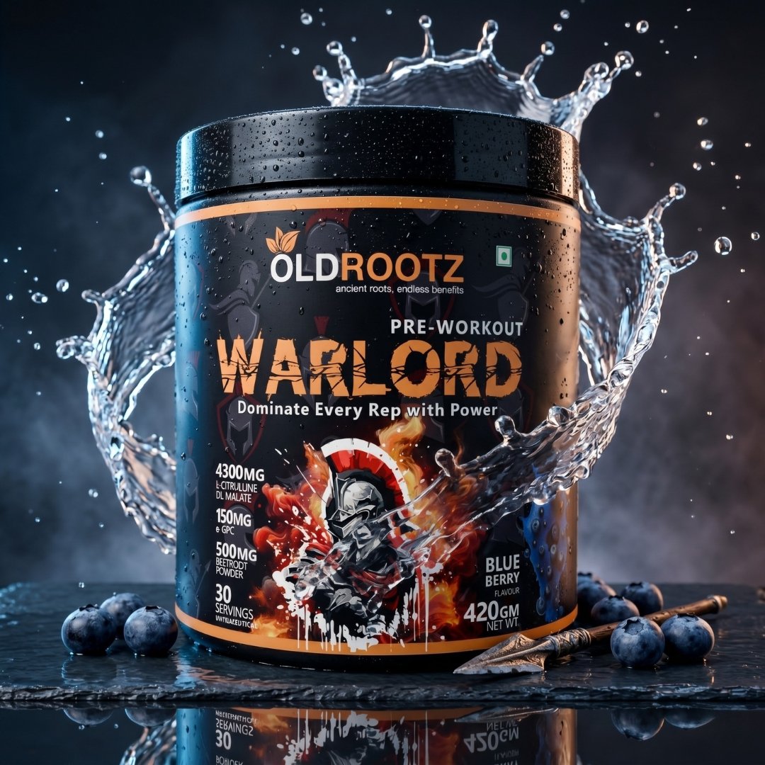 OLD ROOTZ Warlord Pre-Workout – Blueberry Flavour | 30 Servings | 420g - Image 6