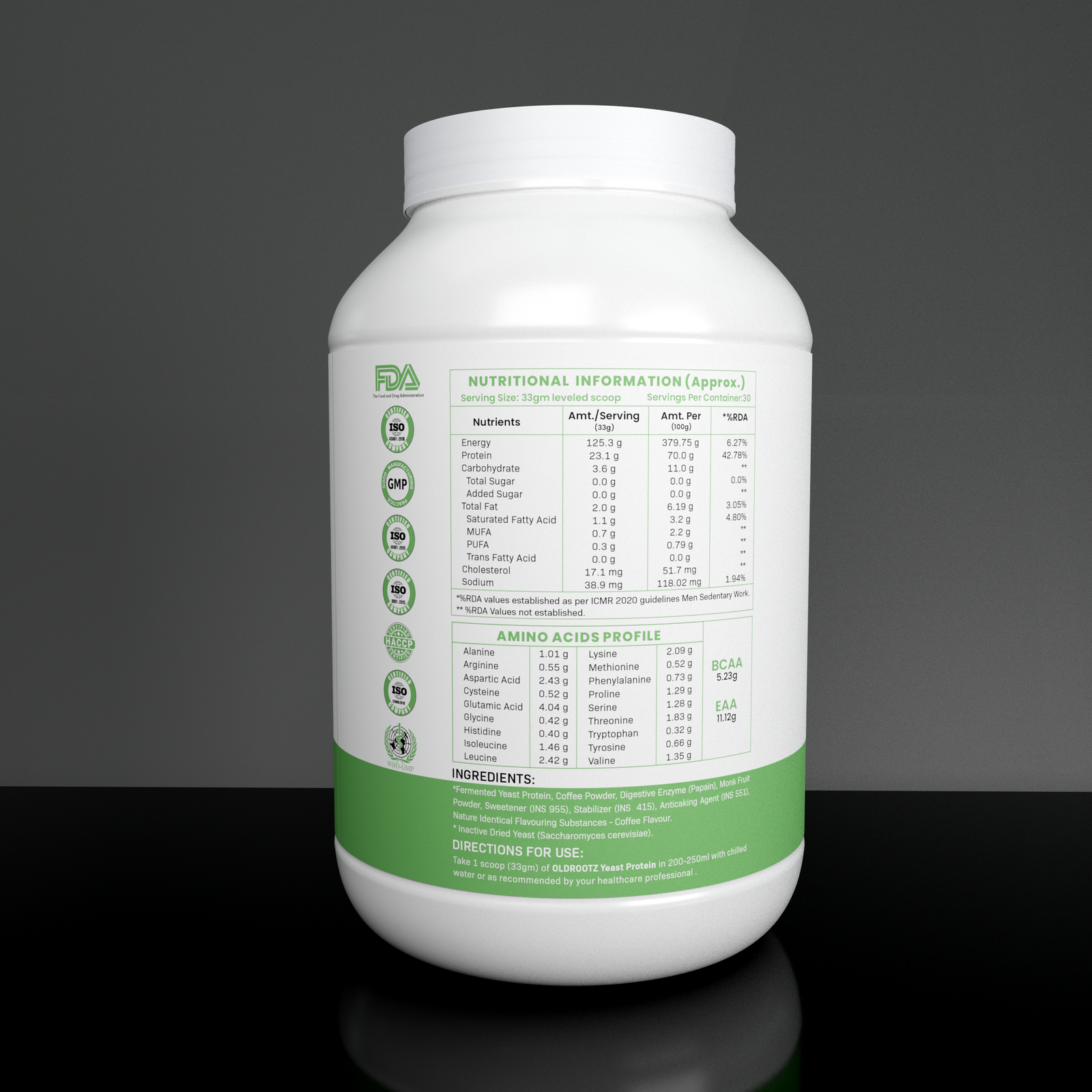 OLD ROOTZ Fermented Yeast Protein – Coffee Flavour | 1kg | 30 Servings - Image 4