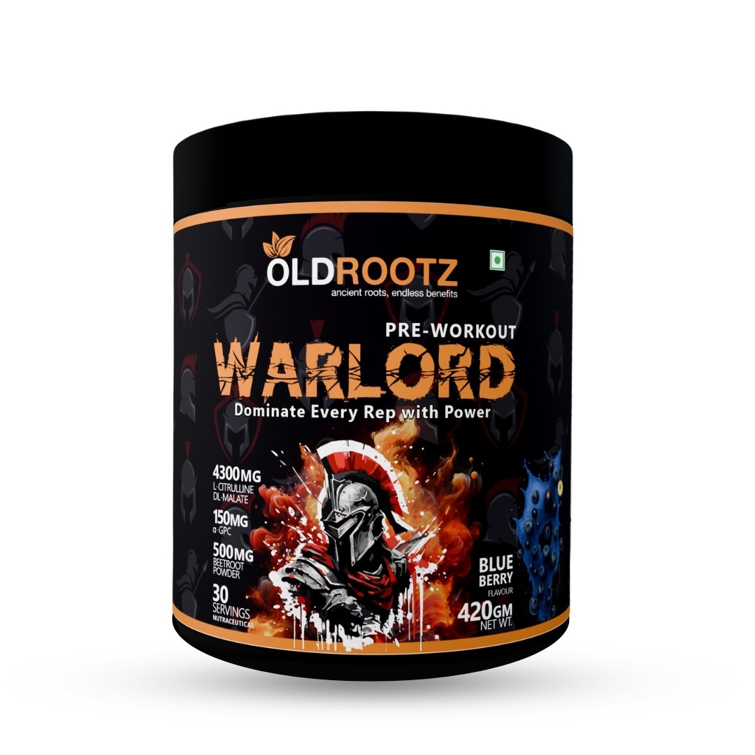 OLD ROOTZ Warlord Pre-Workout – Blueberry Flavour | 30 Servings | 420g