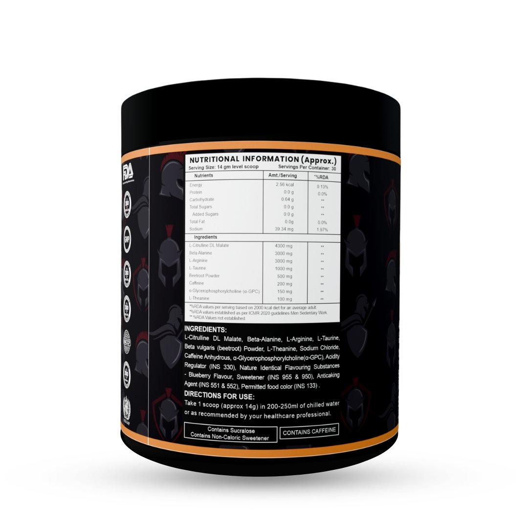 OLD ROOTZ Warlord Pre-Workout – Blueberry Flavour | 30 Servings | 420g - Image 9