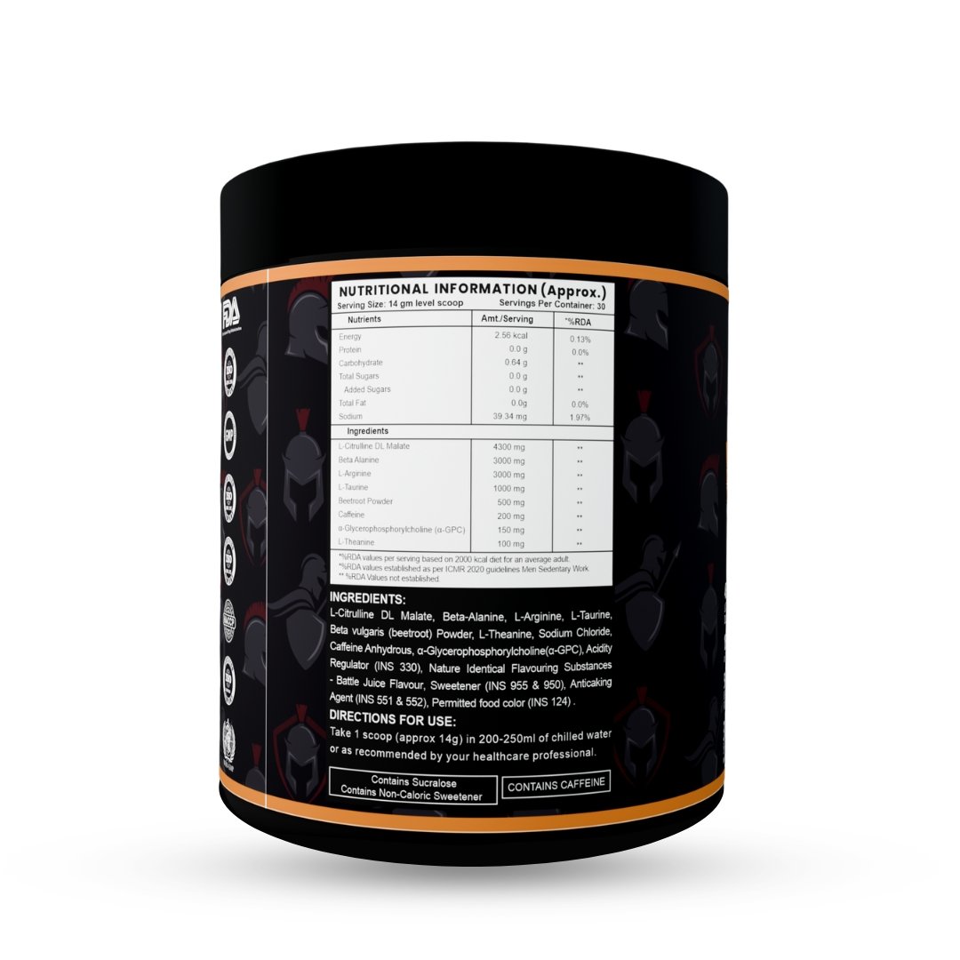 OLD ROOTZ Warlord Pre-Workout – Blueberry Flavour | 30 Servings | 420g - Image 4