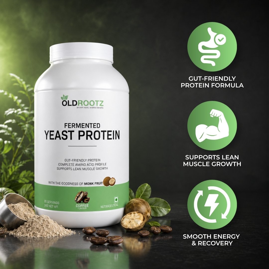 OLD ROOTZ Fermented Yeast Protein – Coffee Flavour | 1kg | 30 Servings Hover