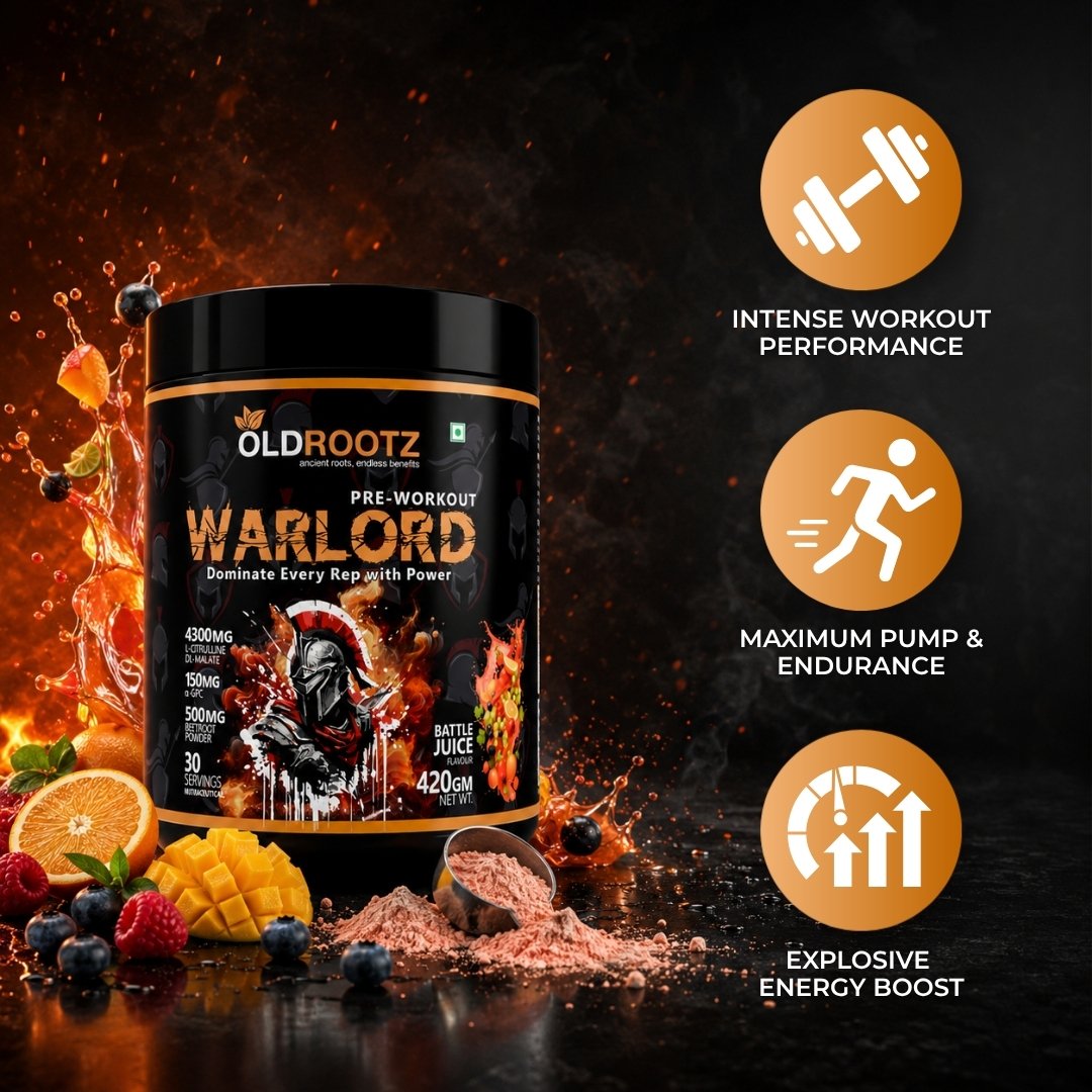 OLD ROOTZ Warlord Pre-Workout – Blueberry Flavour | 30 Servings | 420g Hover